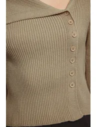 Beige Premium Yarn Knitwear Cardigan - 4