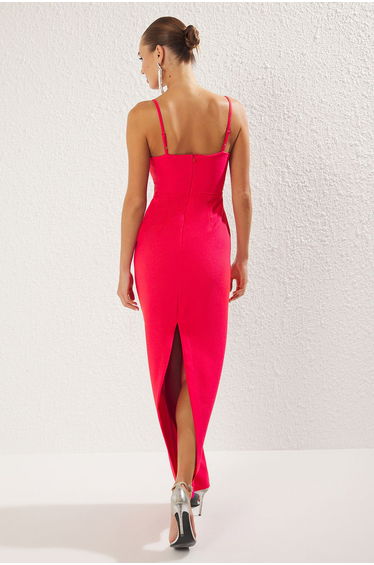 Fuchsia Body-Smoothing Woven Maxi Chic Evening Dress product thumbnail 3