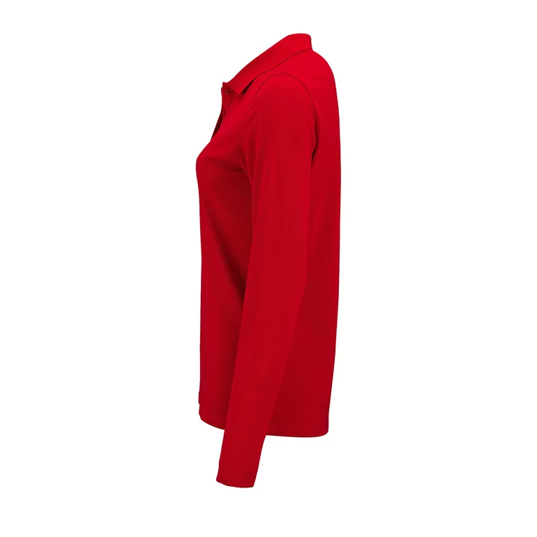 SOLS Womens/Ladies Perfect Long Sleeve Pique Polo Shirt - Red - 3