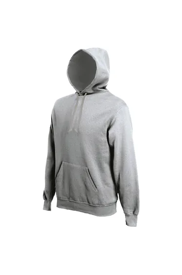 Kariban Mens Heavy Contrast Hooded Sweatshirt / Hoodie - Oxford Grey