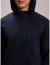 Solid Zip-Up Hooded Jacket - 1