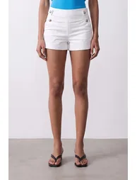 DILVIN High-Waist Tailored Cotton Shorts - 2