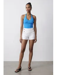 DILVIN High-Waist Tailored Cotton Shorts - 4