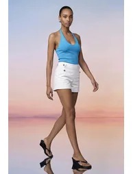 DILVIN High-Waist Tailored Cotton Shorts
