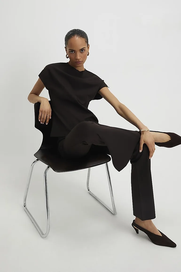 Brown Flared Trousers - 1