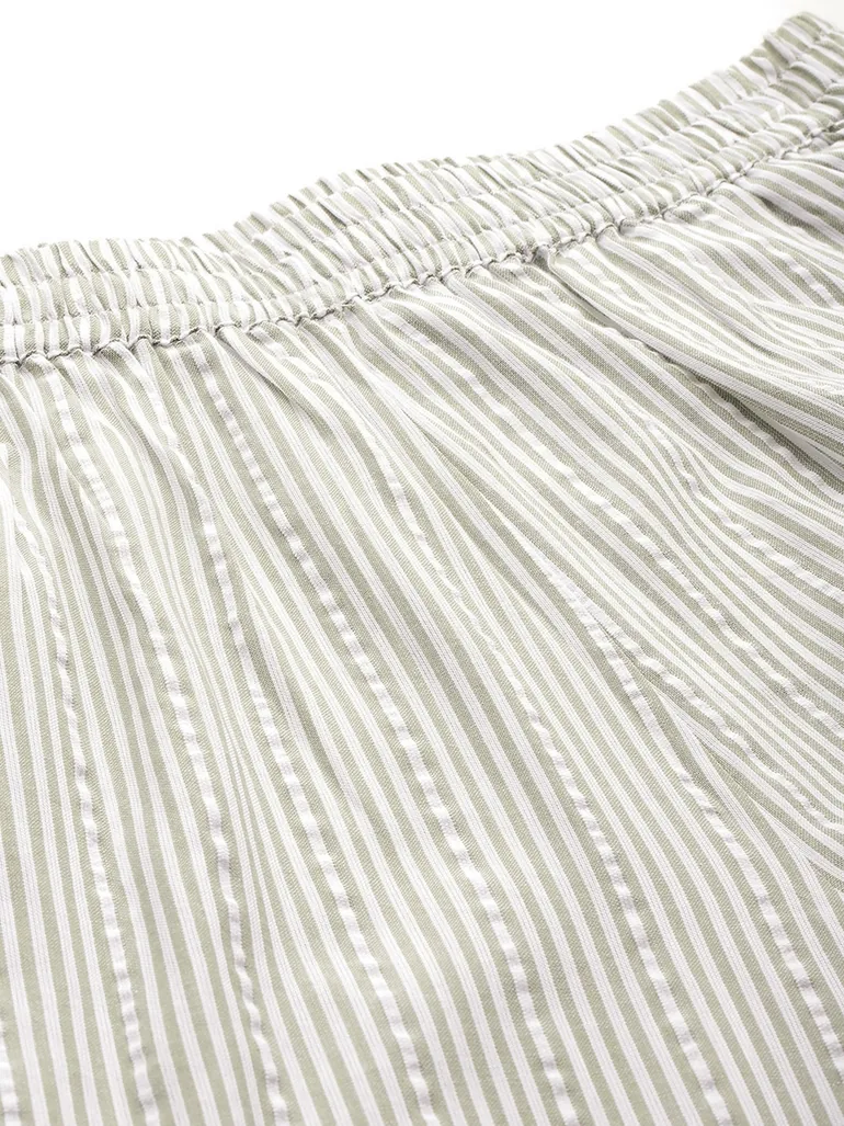Women Striped Wide-Leg Trousers - 3