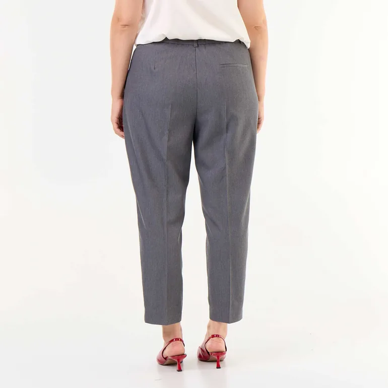 Solid Cigarette Trousers with 2 Pockets GREY - 2