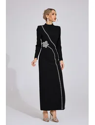 Eluned Black Diamond Maxi Dress - 1