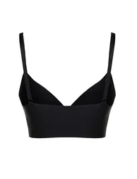 Premium Black Micro Thread Strap Wire Free Padded/Push-Up Bralette Knitted Bra Thmss24Su00024 - 7