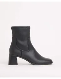 Block Heel Stretch Ankle Boots Ex Wide - 3