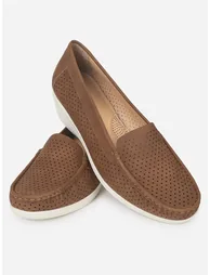 Brown Bliss Perforated Semi Casual Loafers