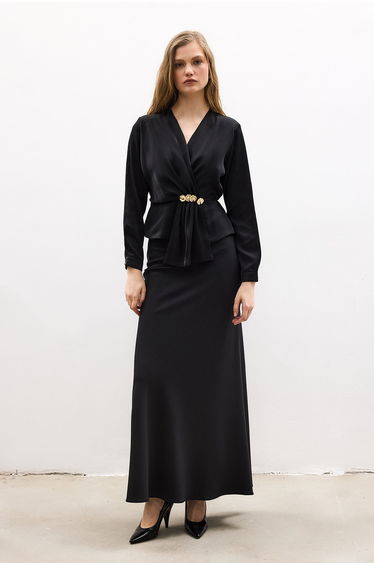 WRAP SATIN BLOUSE