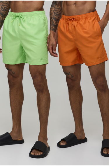 2 Pack Mid Length BM Autograph Swim Short - multi