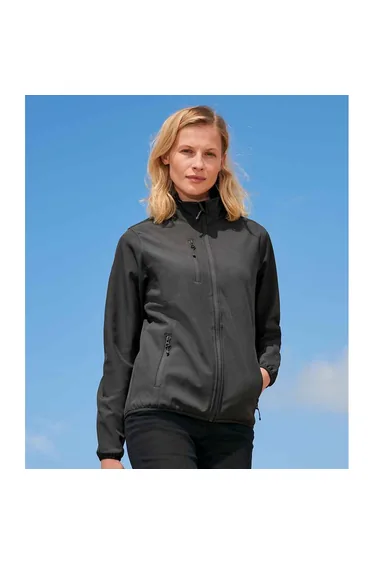 SOLS Womens/Ladies Falcon Softshell Recycled Soft Shell Jacket - Charcoal