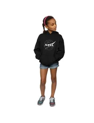 NASA Girls Classic Insignia Logo Monochrome Hoodie - Black - 5