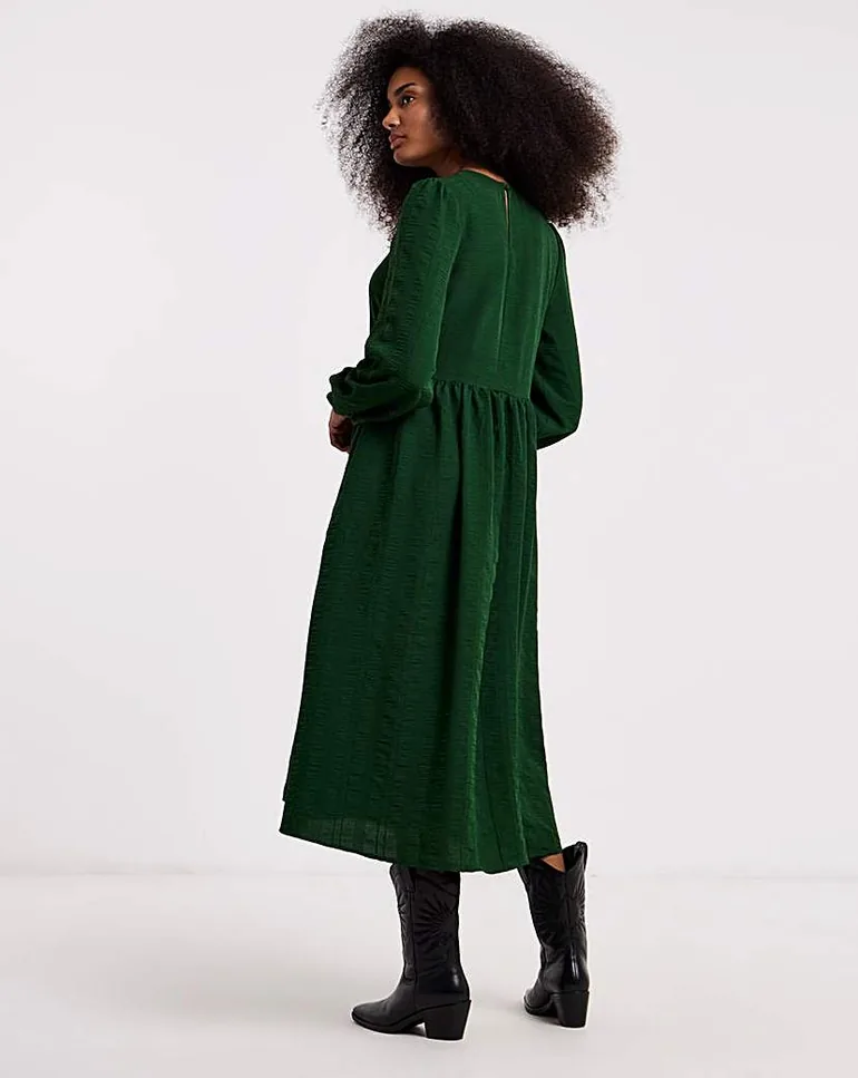 Textured Pocket Midi Dress - 1