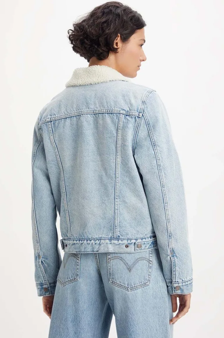 Women's Levis Original Sherpa Trucker Jacket in Blue - 1