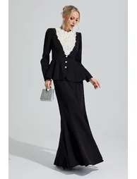 Leto Black Floral Collar Set - 5