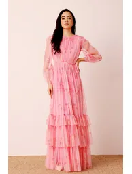 Rebecca Maxi Dress in Pink Floral