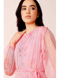 Rebecca Maxi Dress in Pink Floral - 2