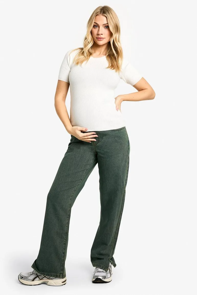Maternity Over The Bump Straight Leg Jeans - vintage wash