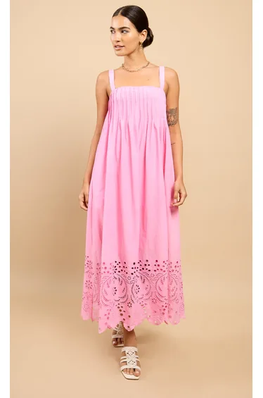 Astrid Pink Embroidered Hem Midaxi Dress Vicky Pattison EDIT