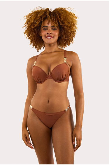 Morgan Bronze Glitter Mix & Match Fuller Bust Plunge Bikini Top product thumbnail 4