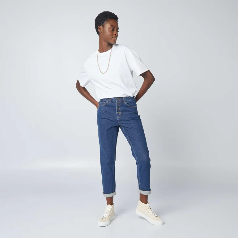 Oversized round neck T-shirt white - 2