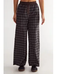 Splice Check Straight Leg Pant