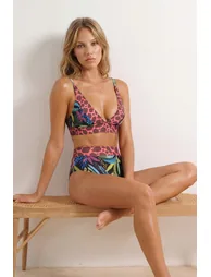 Tropical Pattern Triangle Regular Bikini Set