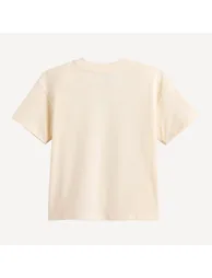 Oversized Crew Neck T-Shirt with Sunburst Print On Front and Short Sleeves - 2