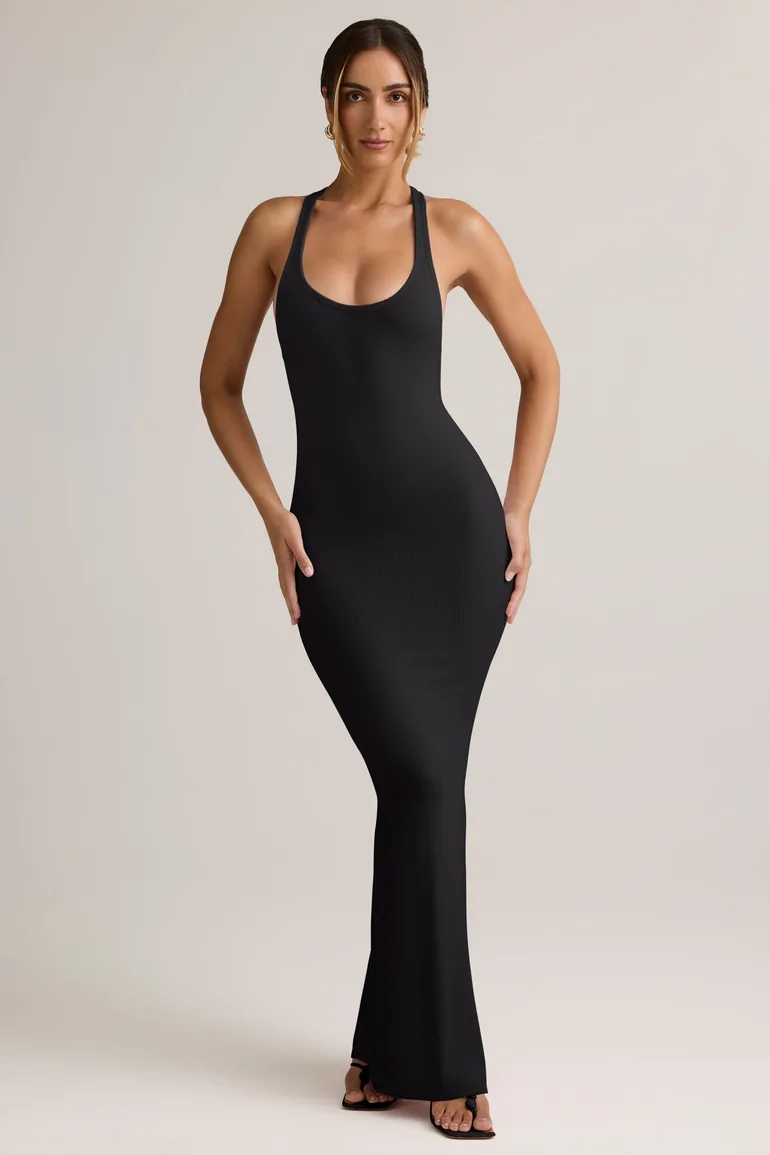 Modal Racerback Maxi Dress in Black - 5