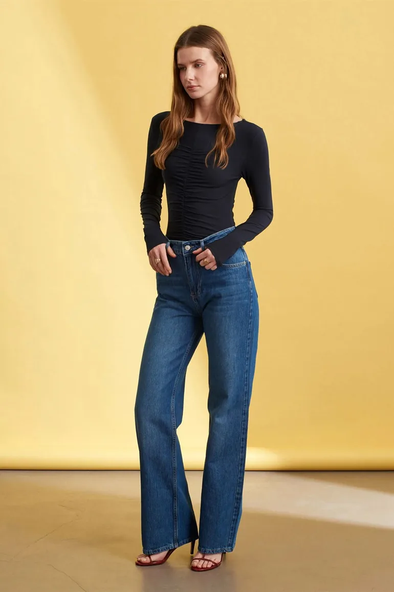 Dilvin High-Waist Wide-Leg Denim Jeans - 3
