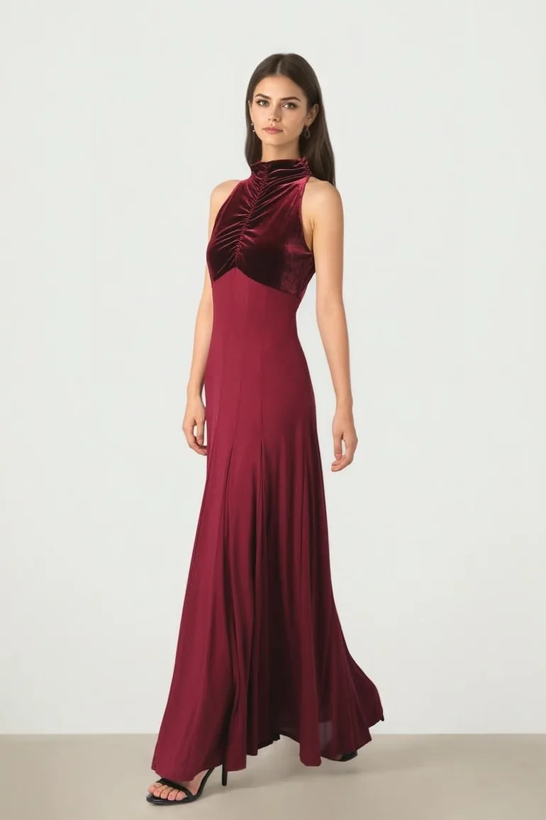 Burgundy Maxi Dress - 2