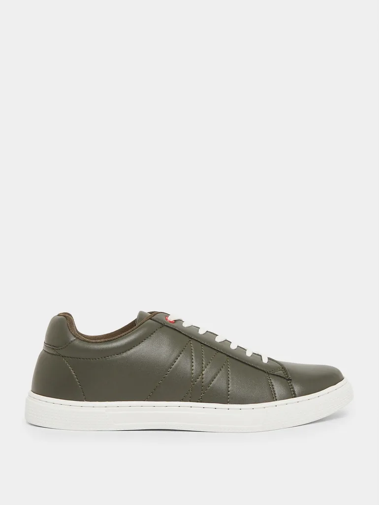 Men Olive Lace-Up Sneakers