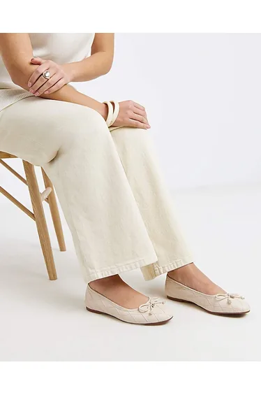 Quilted Ballerina Shoes Extra Wide Fit