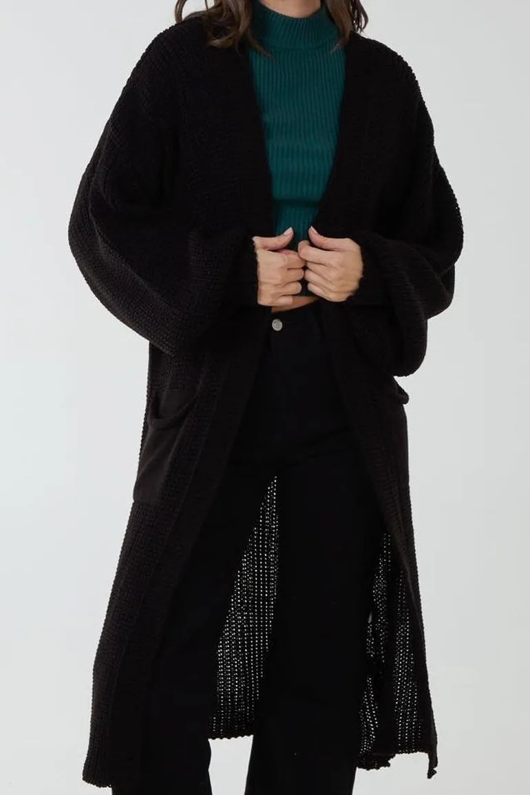 Edge To Edge Knitted Long Cardigan