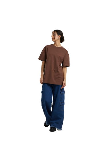 Build Your Brand Womens/Ladies Boyfriend Oversized T-Shirt - Chocolate Brown