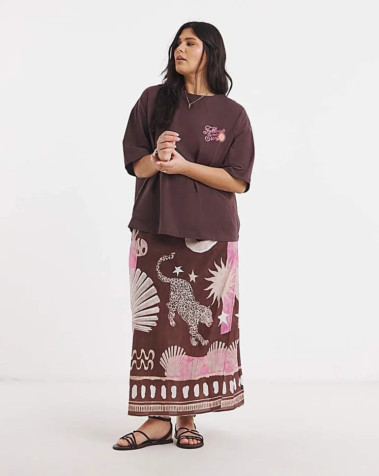 Chocolate Cheetah Print Skirt