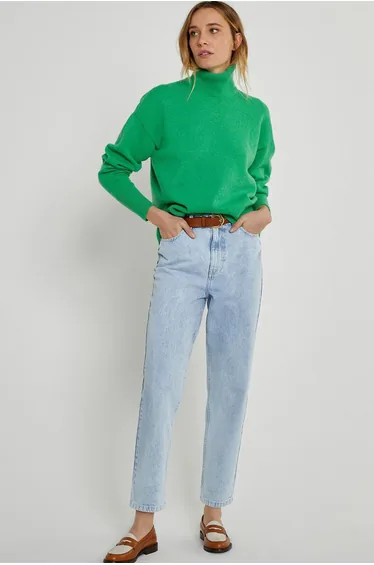 High Waist Mom Jeans, Length 26"