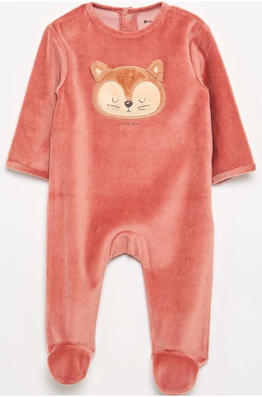Velour Sleepsuit PINK