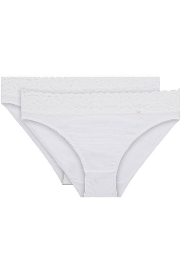 Pack of 2 Feminine Knickers in Stretch Cotton