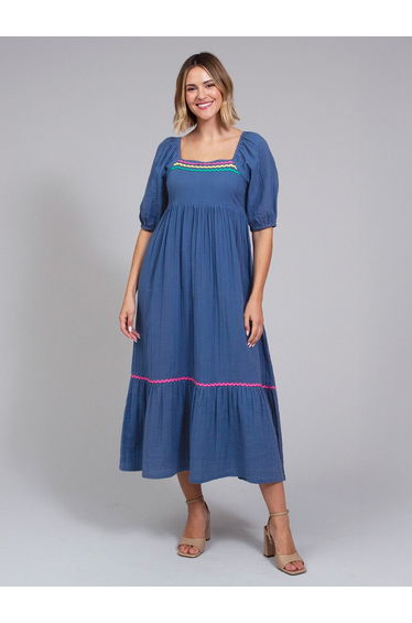 Cattistock Ric Rac Muslin Dress Navy