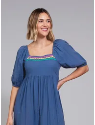 Cattistock Ric Rac Muslin Dress Navy - 2