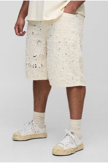 Plus Lasered Super Distressed Jorts