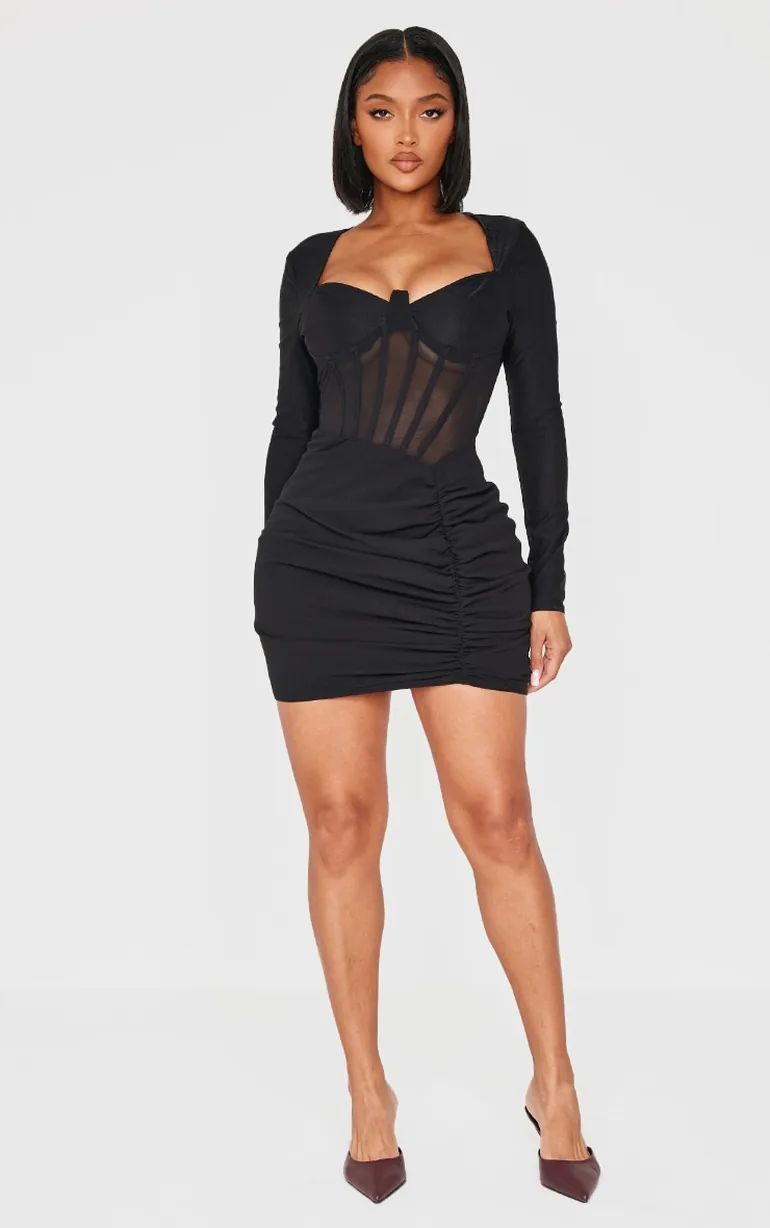 black mini dress plt Sparkling Black V-Neck Short Prom Dress for Formal Graduation & Homecoming  Events