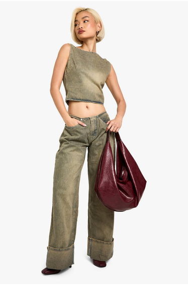 Grey Wash Sleeveless Top - grey