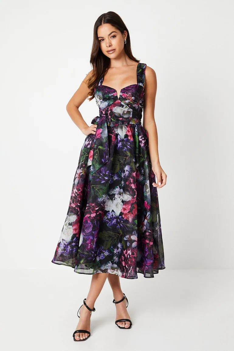 ruffled fringe strapless midi dress Strapless Fringe Midi Bandage Dress by Wolddress Wedding Guest