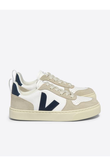Kids Laces Leather V-10 Trainers in White