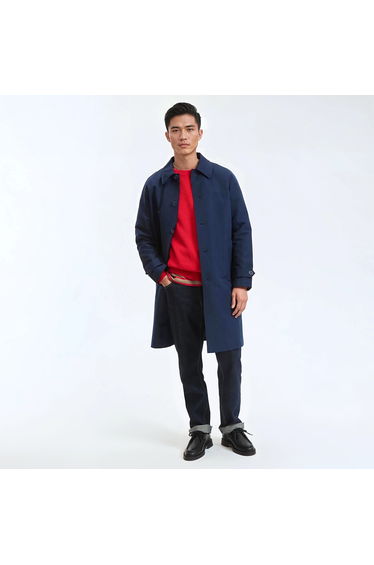 Signatures Mathias Straight Trench Coat with Button Fastening